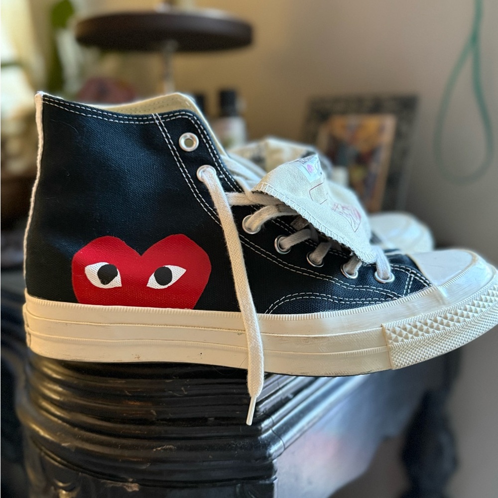 Comme des Garcons PLAY Black and White High-Top Sneakers